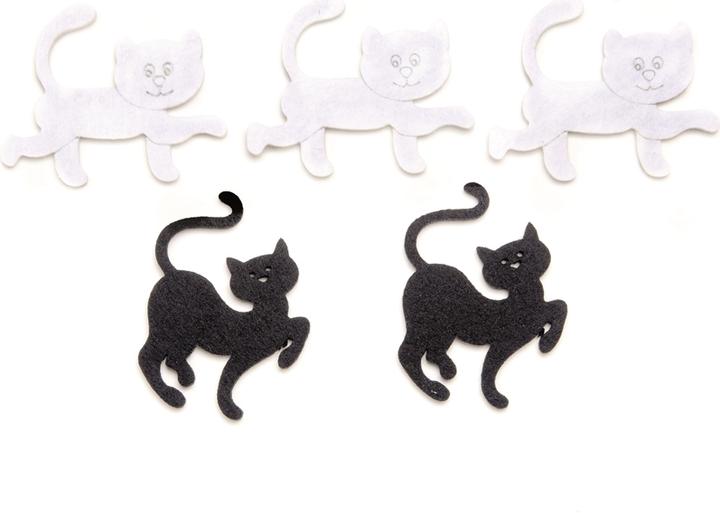 Actual product image Glorex Felt cat 5pcs, 5,5cm white/black