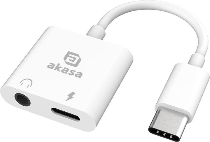Akasa - Type-C Headphone Jack & Adaptateur de chargeur (8m, USB, Jack 3.5mm)