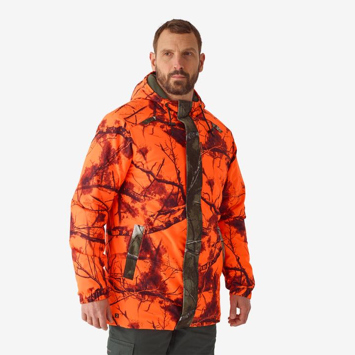 Produktbild Solognac Jagdjacke Regenjacke 100 warm geräuscharm Treemetic Orange