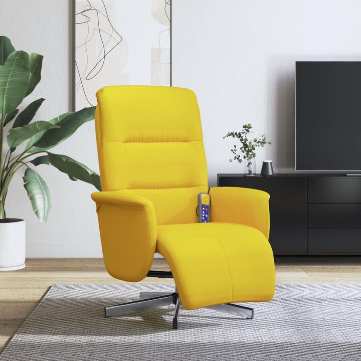 Actual product image VidaXL Massage chair with footrest Light yellow fabric, colour