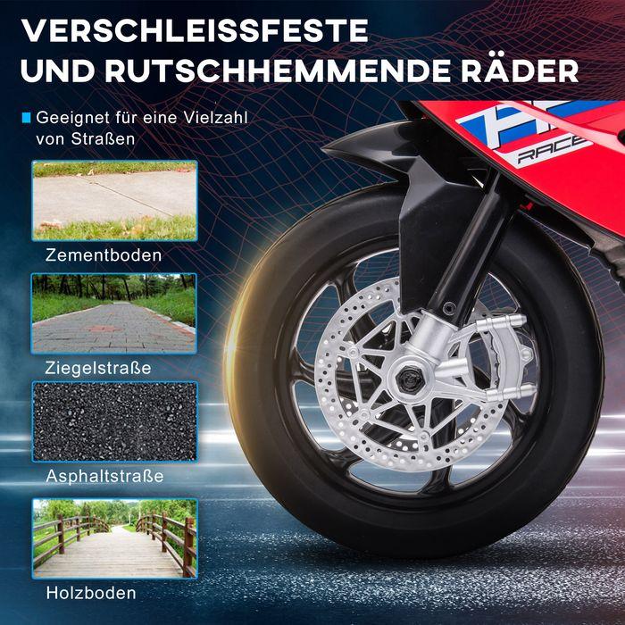 Image du produit Swisshandel24 Moto électrique enfant tricycle 6V, 3 modes musicaux 2,5 km/h à partir de 18 mois PP métal rouge (6 V)