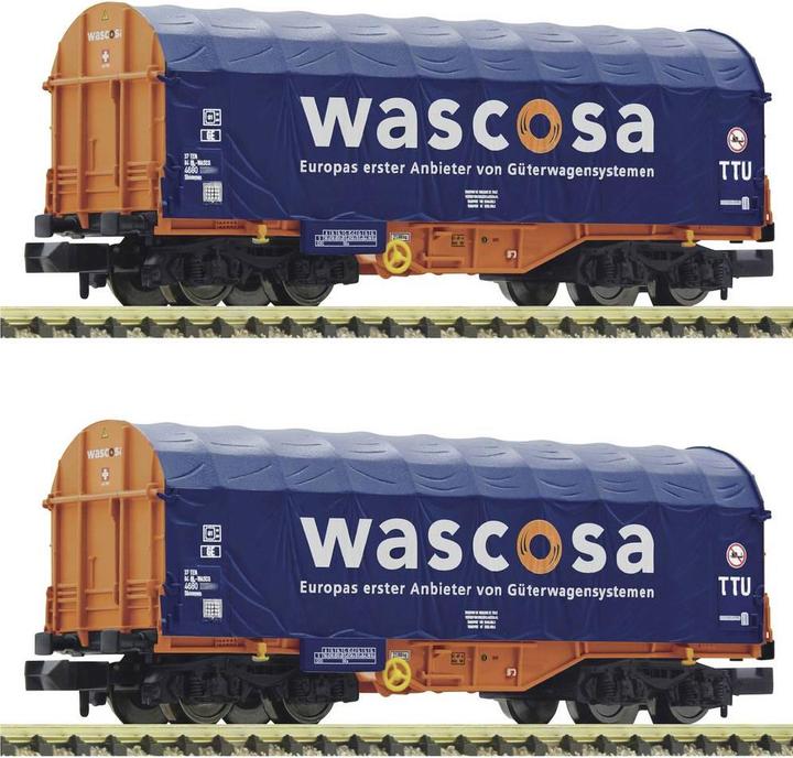 Actual product image Fleischmann 6660105 N 2er-Set: Schiebeplanenwagen der Wascosa (Track N)