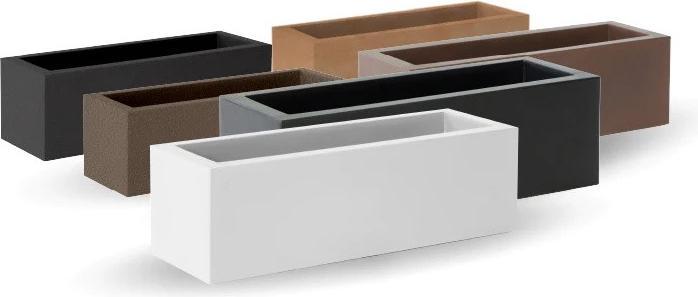Actual product image Newgarden JARA 100 flower pot, tub XXL large angular 100x35x32cm terracotta 52L with water reservoir ou