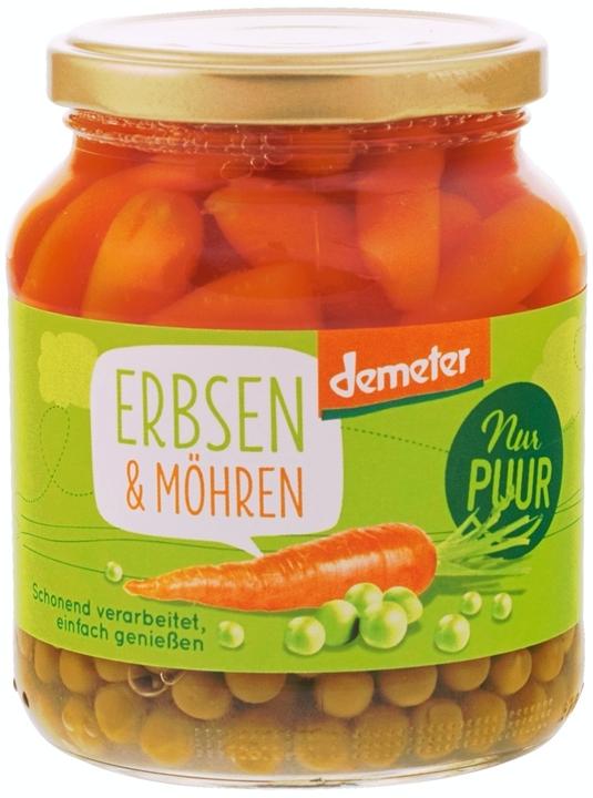 Nur PUUR Erbsen & Möhren demeter Glas 350 g (350 g)