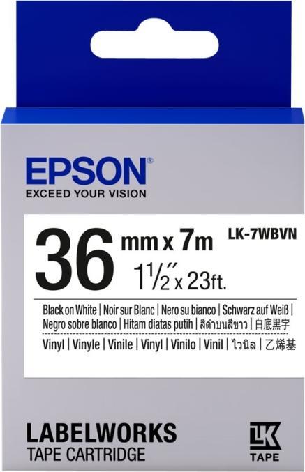 Epson LK-7WBVN Vinyl (3.60 cm, Black)