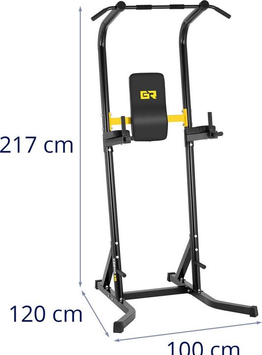 Produktbild Gymrex Power Tower Klimmzugturm Klimmzugtower Dip-, Push- & Pull-up-Station 120 kg