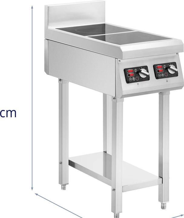Produktbild Royal Catering Induktionsplatte Induktionskochplatte 2 Felder mit Unterbau 2 x 3500 W Timer