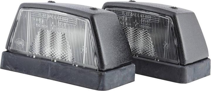 Actual product image Hella 2 Halogen licence plate lights for CATERPILLAR