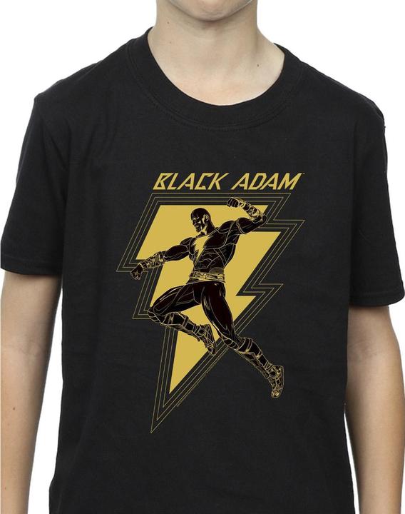Actual product image Boys Black Adam Golden Bolt Chest T-Shirt (116)