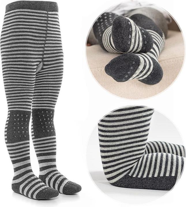 Produktbild La Loona LaLoona Baby-Strumpfhosen Krabbelstrumpfhose - Streifen Grau - (74/80)