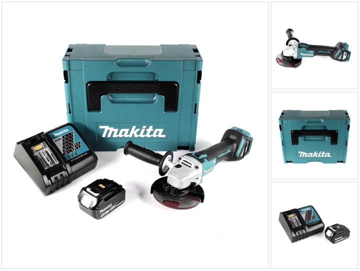 Actual product image Makita DGA 511 RM1J Battery angle grinder 18V 125mm Brushless + 1x battery 4.0Ah + charger + Makpac (125 mm)