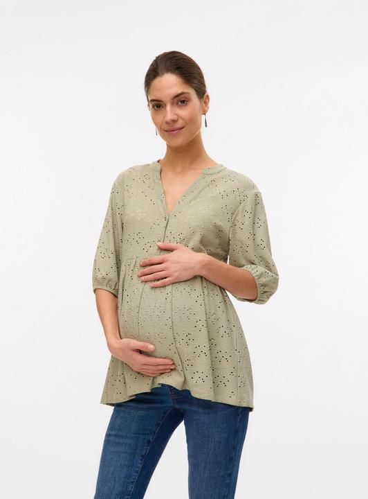 Produktbild Mamalicious Normal geschnitten Mandarin Kragen Top Bluse (XL)