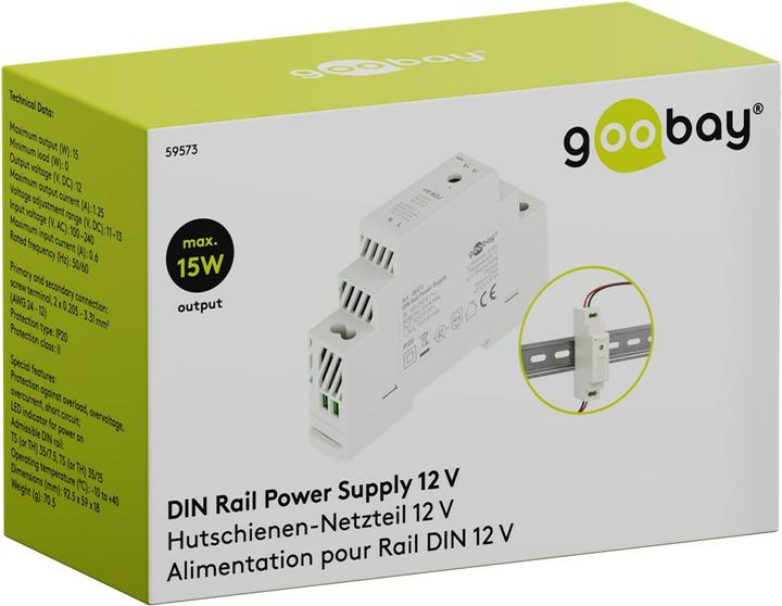 Produktbild Goobay Hutschienen-Netzteil DIN-Rail 12 V, 1,25 A, 15 W