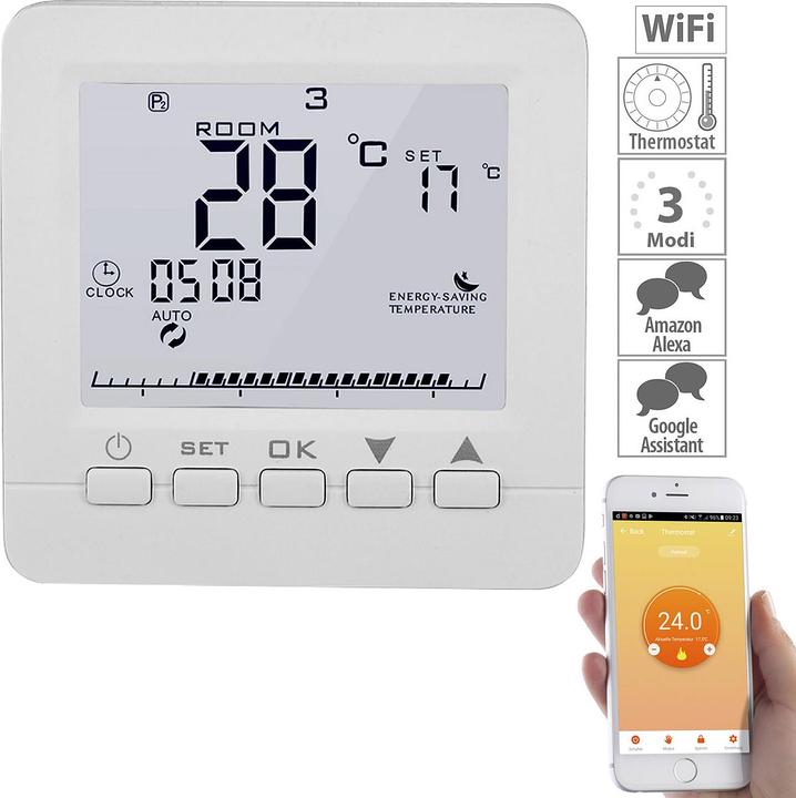 Produktbild Revolt WLAN-Thermostat für Fussbodenheizung, kompatibel zu Alexa & Google Assistant