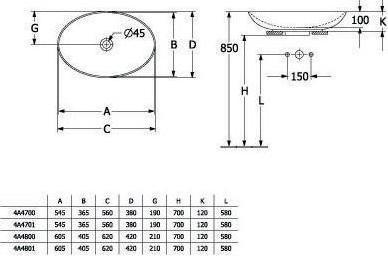 Produktbild Villeroy & Boch V&B Aufsatzwaschtisch LOOP & FRIENDS ohne ÜL 620x420mm we (420 mm, 620 mm)