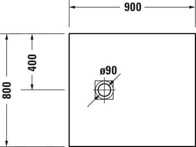 Produktbild Duravit Duschwanne Sustano Rechteck 900x800x30mm cream matt