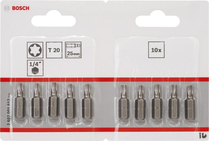 Produktbild Bosch Professional Zubehör Schrauberbit Extra-Hart T20, 25 mm, 10er-Pack (T20)