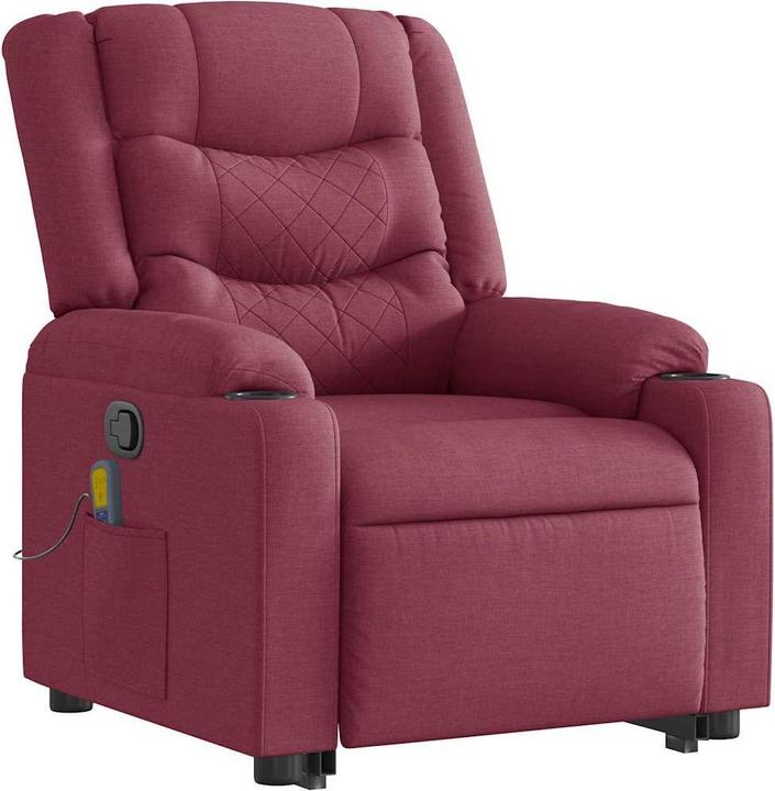 Produktbild VidaXL Massagesessel mit Aufstehhilfe Weinrot Stoff