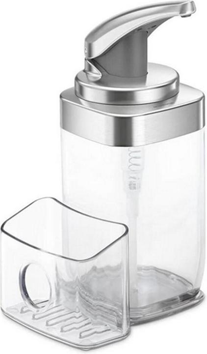 Simplehuman Seifenspender mit Caddy 650 ml, Silber/Transparent