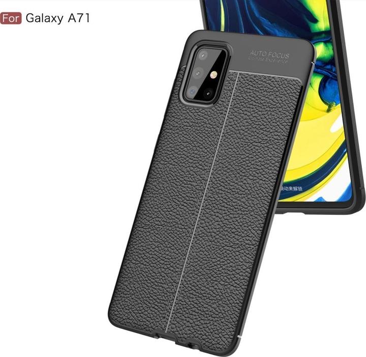 Actual product image Screenguard Samsung Galaxy A71 Case Leather Design TPU Cover (Samsung Galaxy A71)