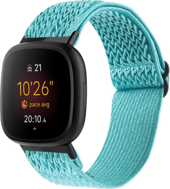 Actual product image Cover-Discount Fitbit Versa 4 / Sense 2 - Nylon Replacement Bracelet light blue (Nylon, Versa 3, Sense)
