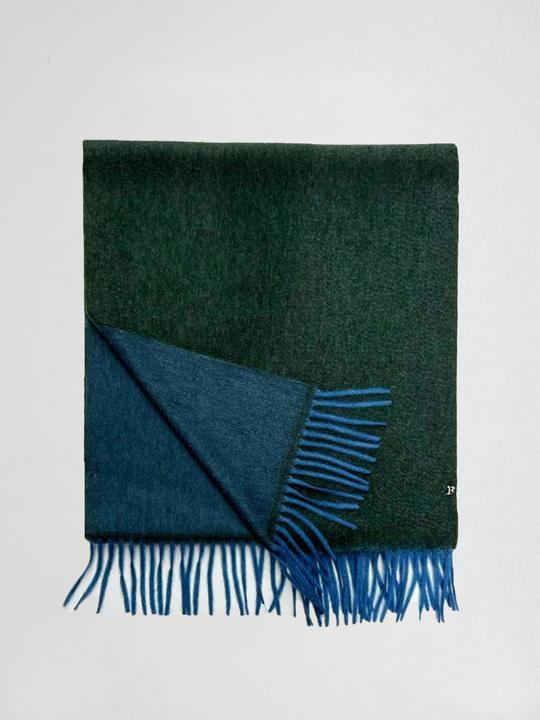 Actual product image Furnari 100% CashmereScarf in Dark Green/Jean Blue