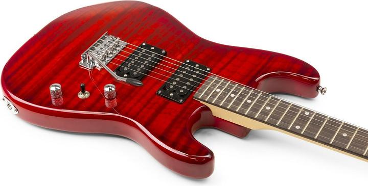 Actual product image Max Electric Guitar GigKit Quilted Style Red (Electric guitar, Wood)