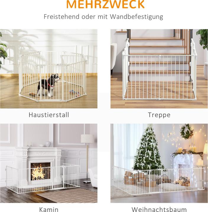 Image du produit PawHut Barrière pour chiens composée de 8 panneaux (62.50 cm)