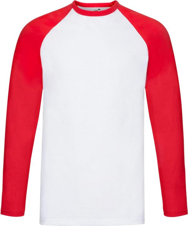 Fruit of the Loom Adult Contrast Langarm Baseball TShirt