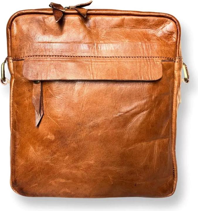 Louisa Lee Herrentasche Umhängetasche Vintage Handgefertigt Leder No.12