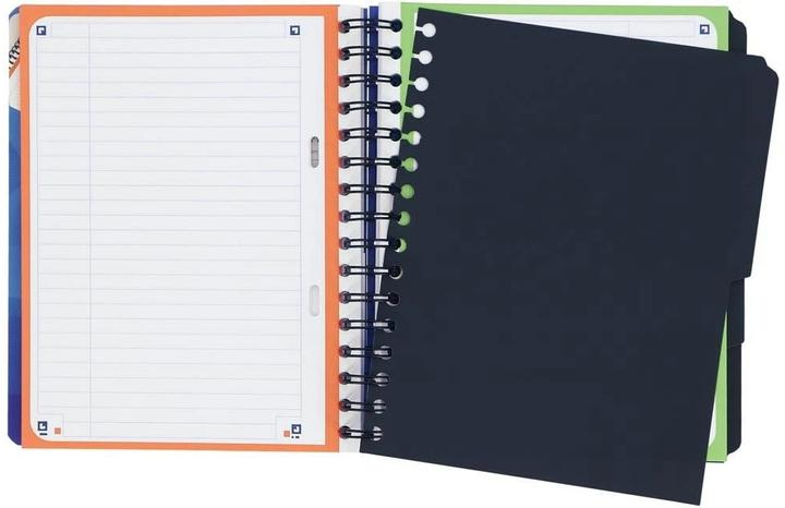 Actual product image Oxford School A5+ Polypropylene Cover Twin Wire 6 Holes Projectbook Ruled 240 Pages Blue Scribzee® Compatib (A5, Lined, Soft cover)