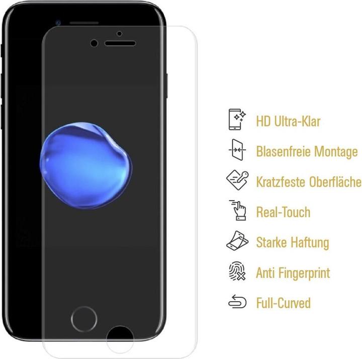 Produktbild Protectorking 1x Panzerfolie Anti-Shock Full Cover HD Klar (1 Stück, Apple iPhone 7 Plus)