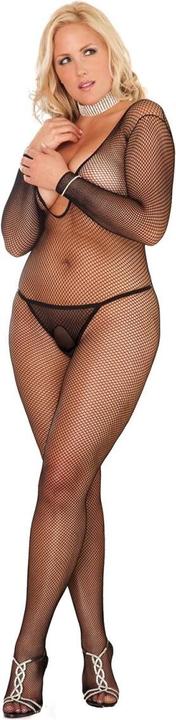 Produktbild René Rofé Deep-V fishnet bodystocking (XL, XXL)