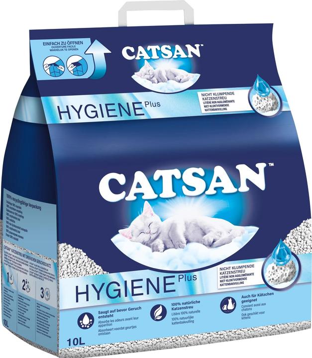 Catsan Hygiene Plus (Non agglomerante, Biodegradabile, Neutralizzante, 4.82 kg)