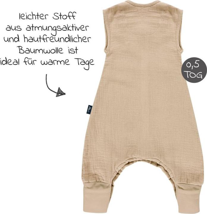 Produktbild Alvi Schlafsäcke Sommer-Schlafsack mit Füssen Musselin / Sleep-Overall (0.5 TOG)