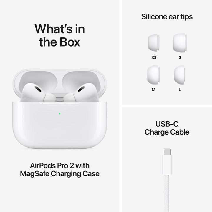 Image du produit Apple AirPods Pro (2nd Gen.) MagSafe USB-C (ANC, 6 h, Sans fil)