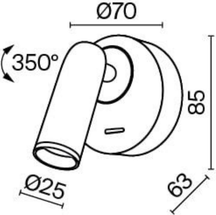 Actual product image Maytoni Mirax LED Wall Light 3W Warm White (200 lm)