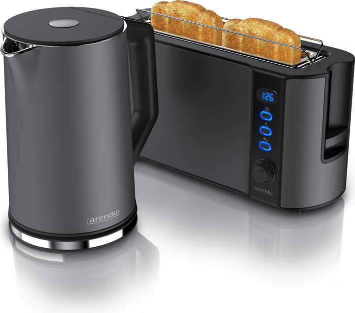 Immagine prodotto Arendo Set per la colazione, bollitore in acciaio inox da 1,5 l con selezione della temperatura e (1.50 l)