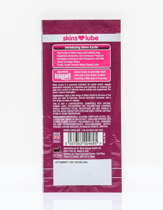 Produktbild Skins Excite Tingling Water Based Lubricant - 5ml Folie (5 ml)