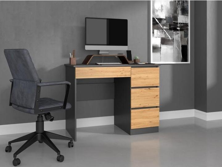 Actual product image Topeshop Desk MIJAS RIGHT 98x51x76 cm Anthracite/Artisan (98 x 51 x 76 cm)