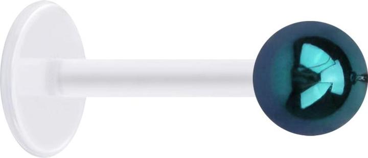 Produktbild Star Piercing Micro Labret transparent mit Kugel beschichtet schwarz (ohne Messing, Acryl, Bioflex)