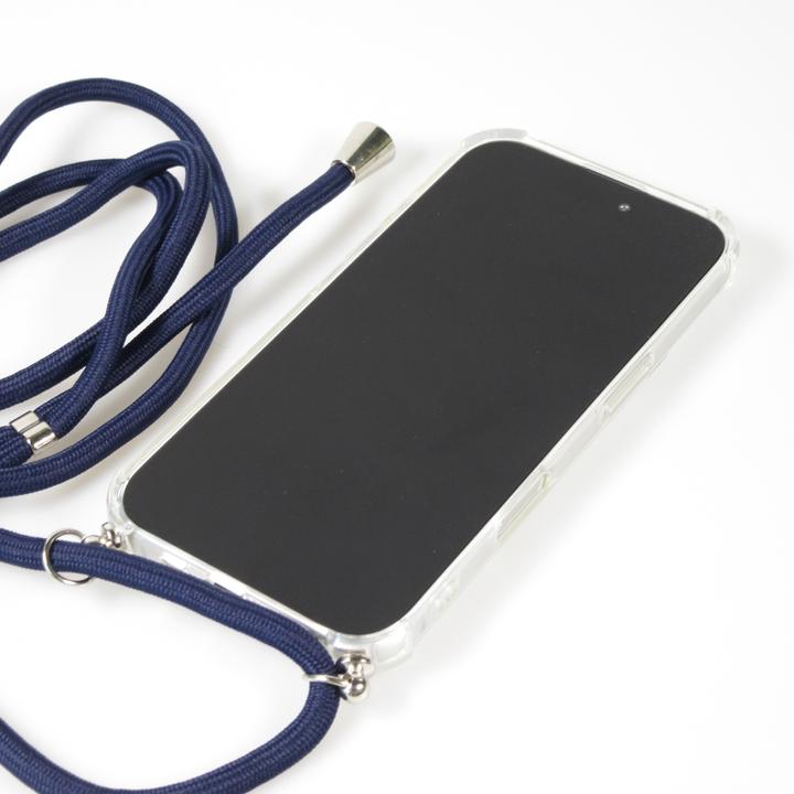 Produktbild PhoneLook Hülle Gummi transparent mit Seil blau (Apple iPhone 16)