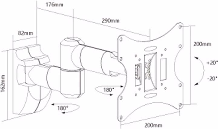 Actual product image Goobay EasyScope Twin M (Wall, 42", 30 kg)