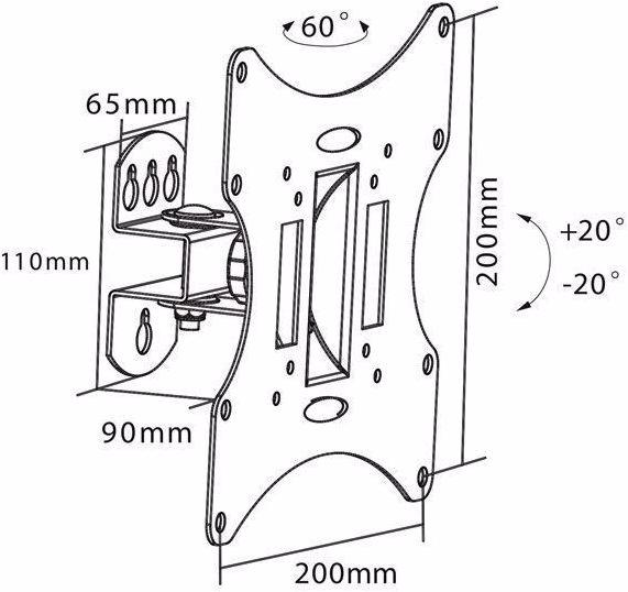 Actual product image Goobay EasyFlex M (Wall, 42", 30 kg)