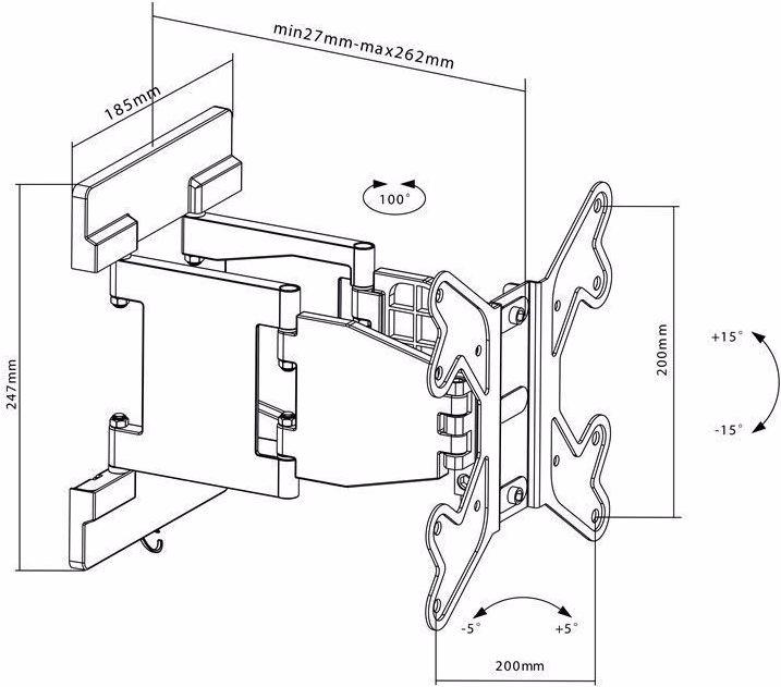 Actual product image Goobay EasyFold M (Wall, 42", 30 kg)
