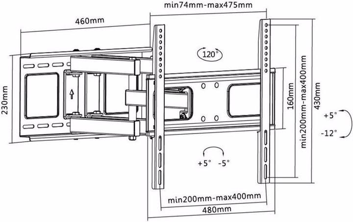 Produktbild Goobay EasyFold L (Wand, 58", 40 kg)