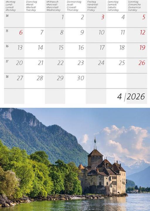 Actual product image Kleiner Schweizer Kalender 2026 (Hardcover, German, French)