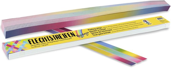 Immagine prodotto Ursus Carta da costruzione 200 pezzi, strisce intrecciate Arcobaleno (130 g/m², 200 x)