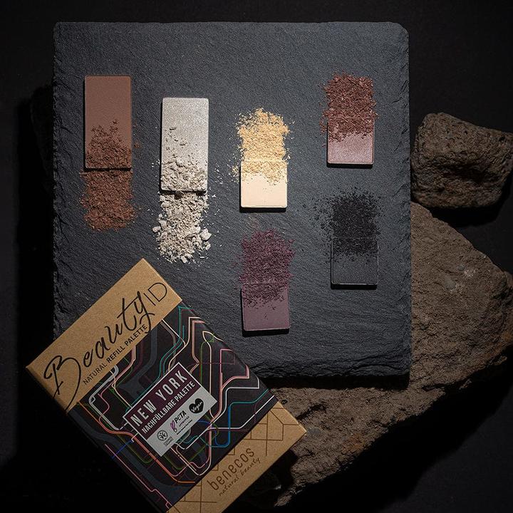 Produktbild Benecos BIO-Palette Small New York - 12g - Beauty ID (Whipped Cream, pearl onyx, ballerina glam, Matt Plum)