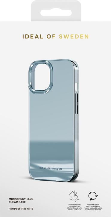 Produktbild iDeal Of Sweden iPhone 15 Clear Case, Mirror Sky Blue (Apple iPhone 15)
